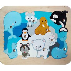 «Животные Антарктиды», мозаика + рыбалка, 28 дет.