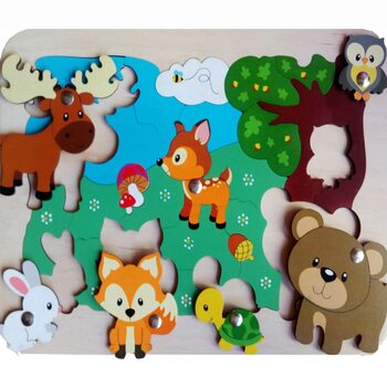 «Лесные животные», мозаика + рыбалка, 30 дет.