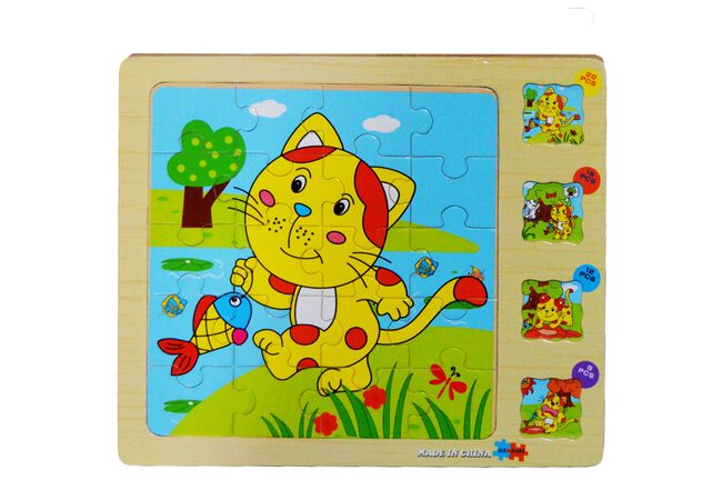 Пазл 4 в 1 «Котик», четырехслойный 57 дет.