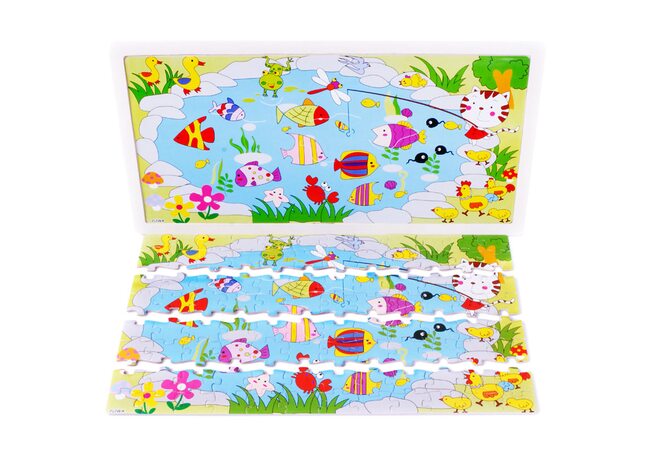 Пазл «Котик на рыбалке», 96 дет