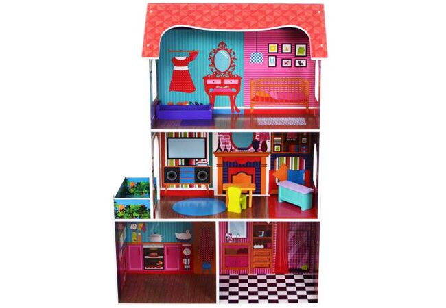 Кукольный домик 3 этажа (4 комнаты)