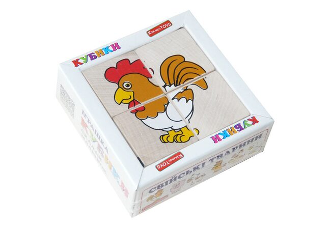 Кубики «Домашние животные» 4шт.