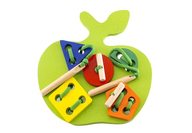 Шнурівка яблуко з гео-фігурами