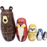 Матрешка «Лесные зверята», 5 в 1