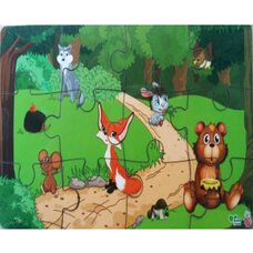 Пазл с подставкой «Лесные жители», 12 эл.