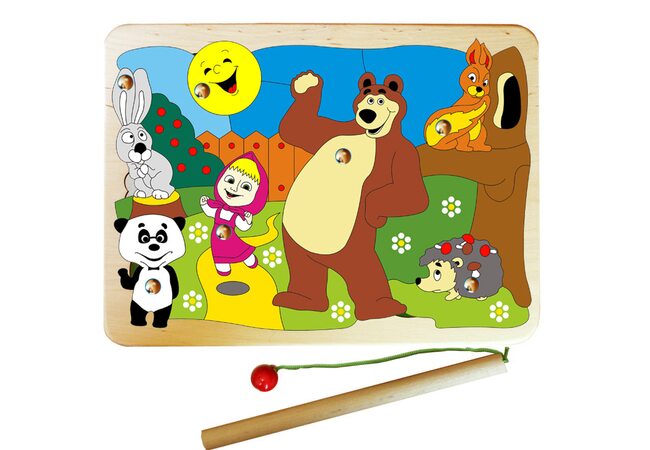 «Маша и Медведь», мозаика + рыбалка, 24 дет.