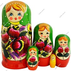 Матрешка 5 в 1 расписная (цветная)