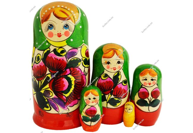 Матрешка 5 в 1 расписная (цветная)