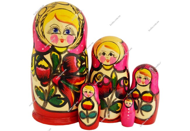 Матрешка 5 в 1 расписная (куколки)