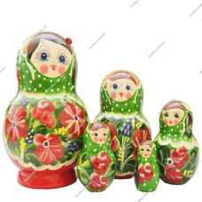 Сувенирная матрешка «Зеленая» (средняя)
