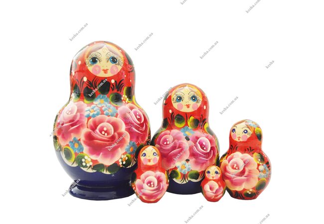 Сувенирная матрешка «Розочка», красная (большая)