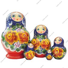 Сувенирная матрешка «Розочка», синяя (большая)