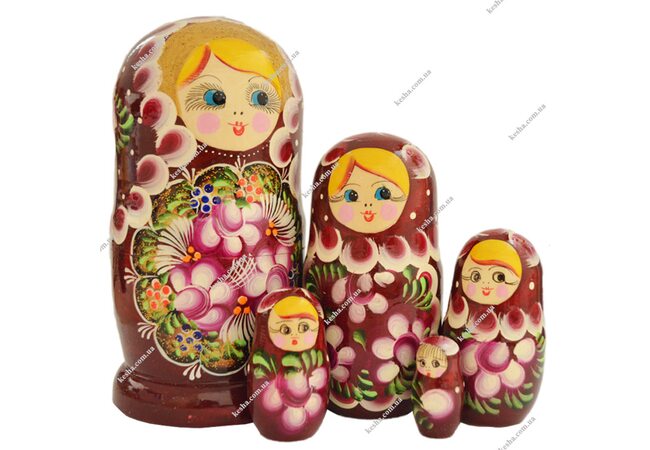 Матрешка 5 в 1 «Сестрицы» (бордо)