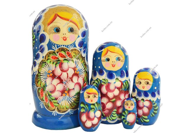 Матрешка 5 в 1 «Сестрицы» (голубая)