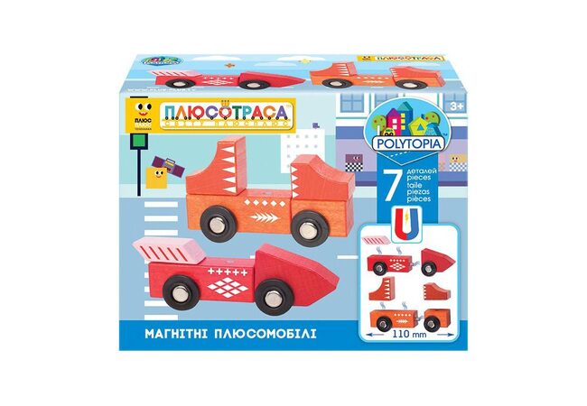 Набор магнитных плюсомобилей. Стиль 2 (7 дет.).
