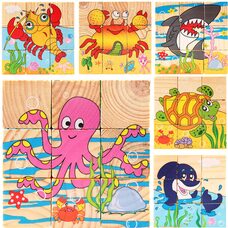 Кубики «Морские», 9 шт.