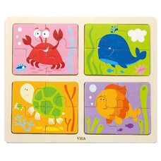 Пазл 4 в 1 «Морские животные»