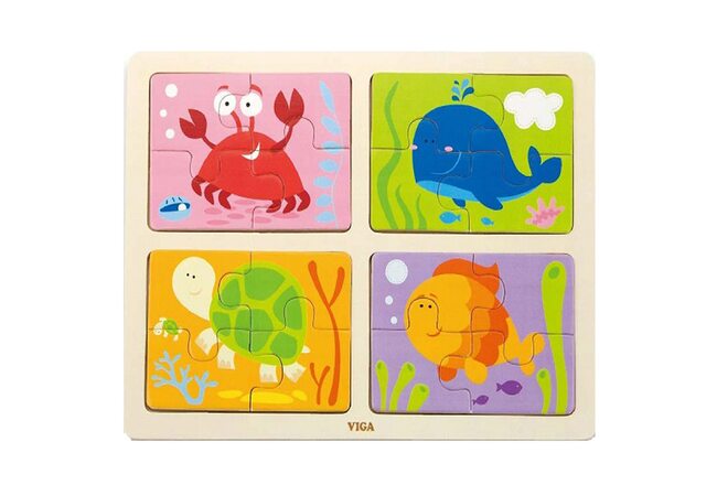 Пазл 4 в 1 «Морские животные»