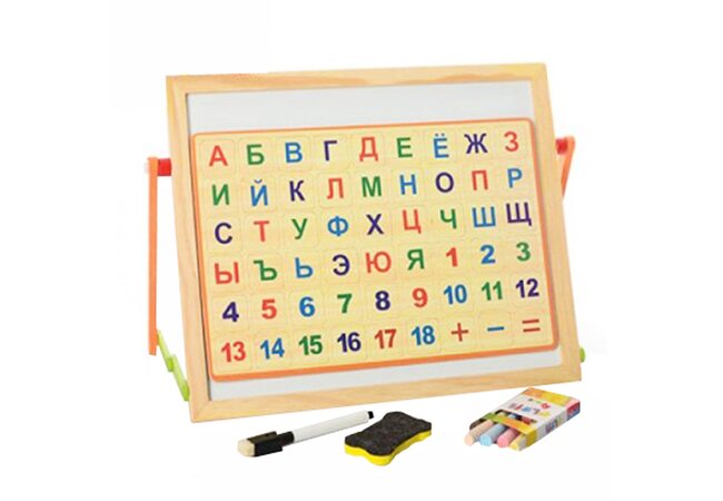 Деревянная доска «Буквы-цифры»