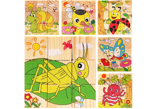 Кубики «Насекомые», 9 шт
