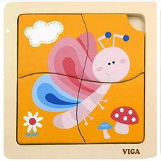 Пазл «Бабочка», 4 дет.