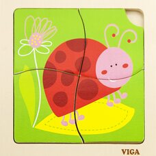 Пазл «Божья коровка», 4 дет.