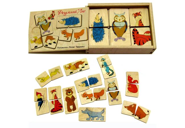 Пазловая игра «Половинки» (Лесные животные)