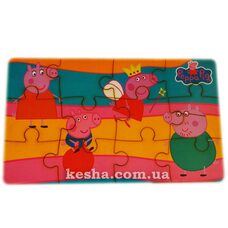 Пазл с подставкой «Пеппа», 12 эл.
