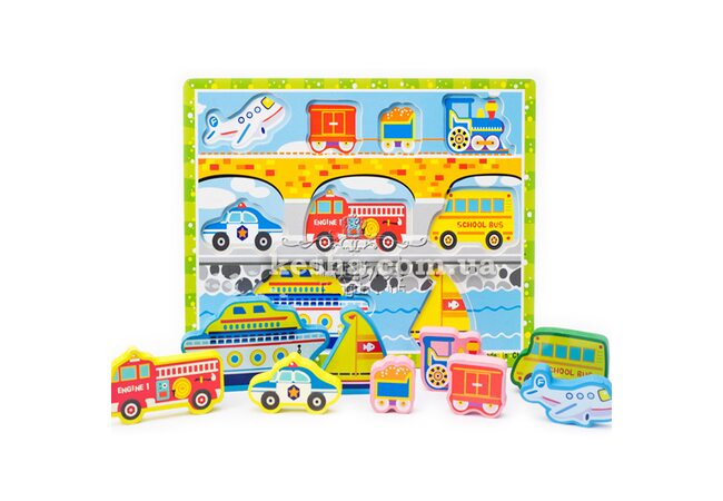 Об'ємні вкладиші «Види транспорту».