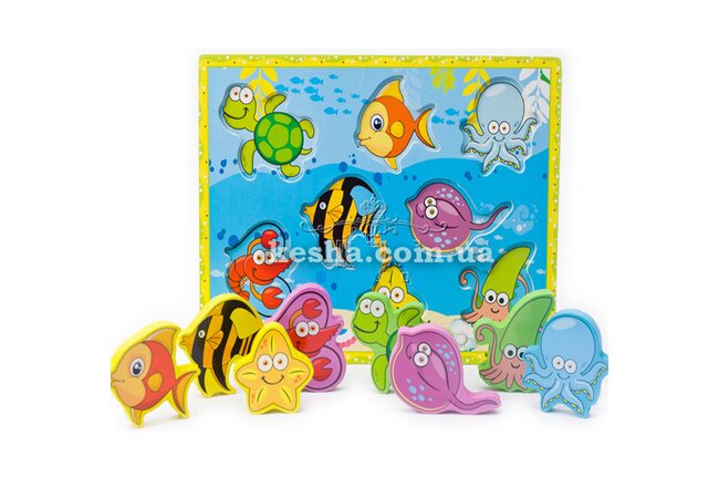 Объемные вкладыши «Подводные обитатели».