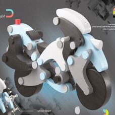 Магнитный конструктор «Мотоцикл полицейский»