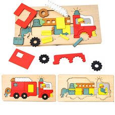 Мозаика «Пожарная машина», двухслойная, 34 дет