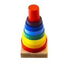 Пирамидка цветная, 8 дет.