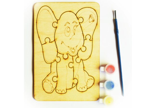 Раскраска-пазл «Слон»