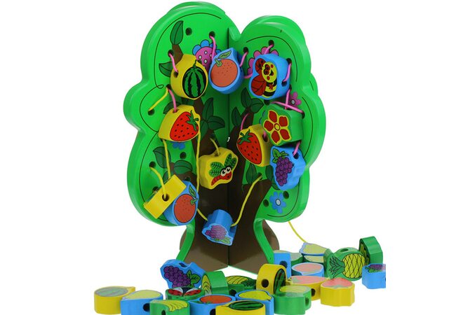 Дерево шнурівка «Фрукти + комахи»