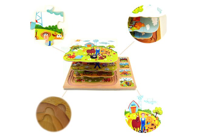 Трехслойнные пазлы «Ферма»