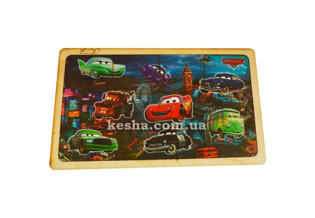 Пазл в рамке «Тачки», 12 эл.