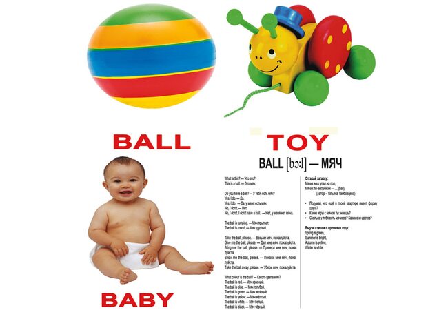 Картки «Перші англійські слова», 20 карт (великі)