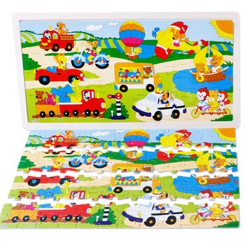 Пазл «У кого який транспорт», 96 деталей