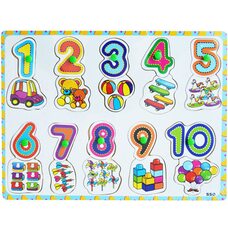 Рамка-вкладыш с ручкой-держателем «Цифры» от 1 до 10