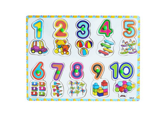 Рамка-вкладыш с ручкой-держателем «Цифры» от 1 до 10