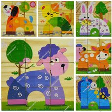 Кубики «Зверушки», 9 шт.