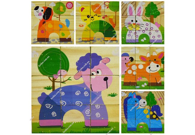 Кубики «Зверушки», 9 шт.