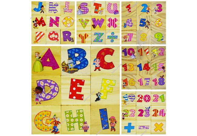 Английский алфавит - цифры, 9 кубиков.