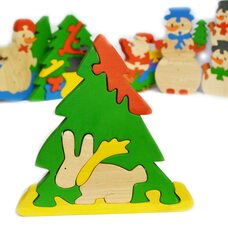 «Новогодний заяц» 3D пазл, 6 дет.