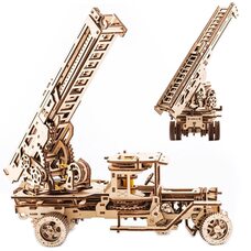 Механическая 3D-модель «Пожарная машина с лестницей», 537 дет.