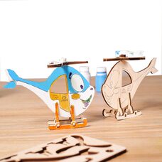Сборная 3D-модель «Вертолет», 8 дет. (раскраска)