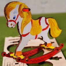 Сборная 3D-модель «Лошадка-качалка», 8 дет. (раскраска)