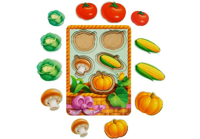 3-х слойные вкладыши «Овощи - 2» (больше-меньше)