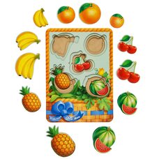 3-х слойные вкладыши «Фрукты-ягоды - 1» (больше-меньше)